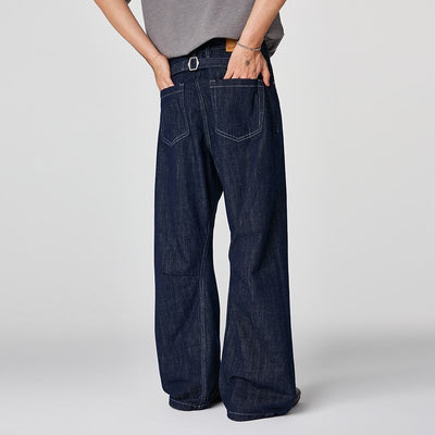 Men's Spring Denim Contrast Stitch Flare Denim Jeans