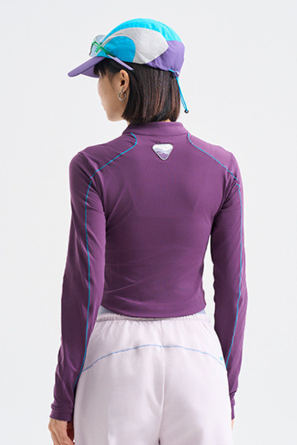 Women's Outdoor Run Quick Dry Long Sleeve Crop Zip Top