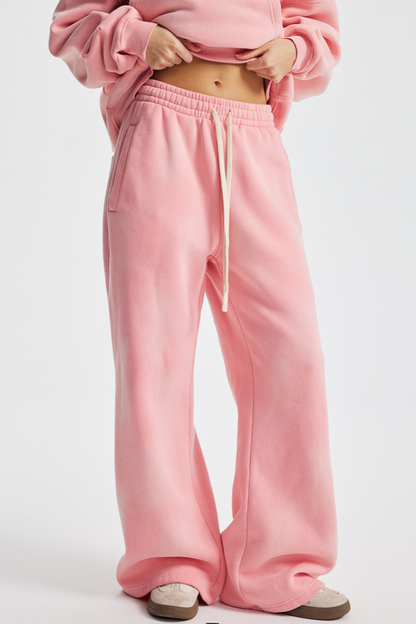 Men's Streetwear Washed Distressed Fleece-Lined  Pants