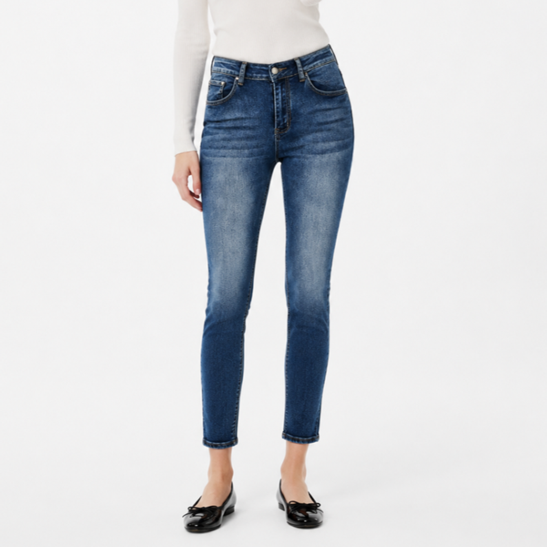 Women's Vintage High Waist Wash Stretch Skinny Jeans