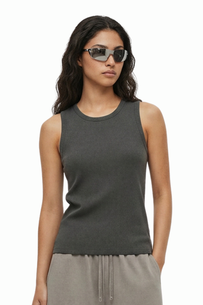Women's Summer 430g Heavy Ribbed Solid Sleeveless Tank