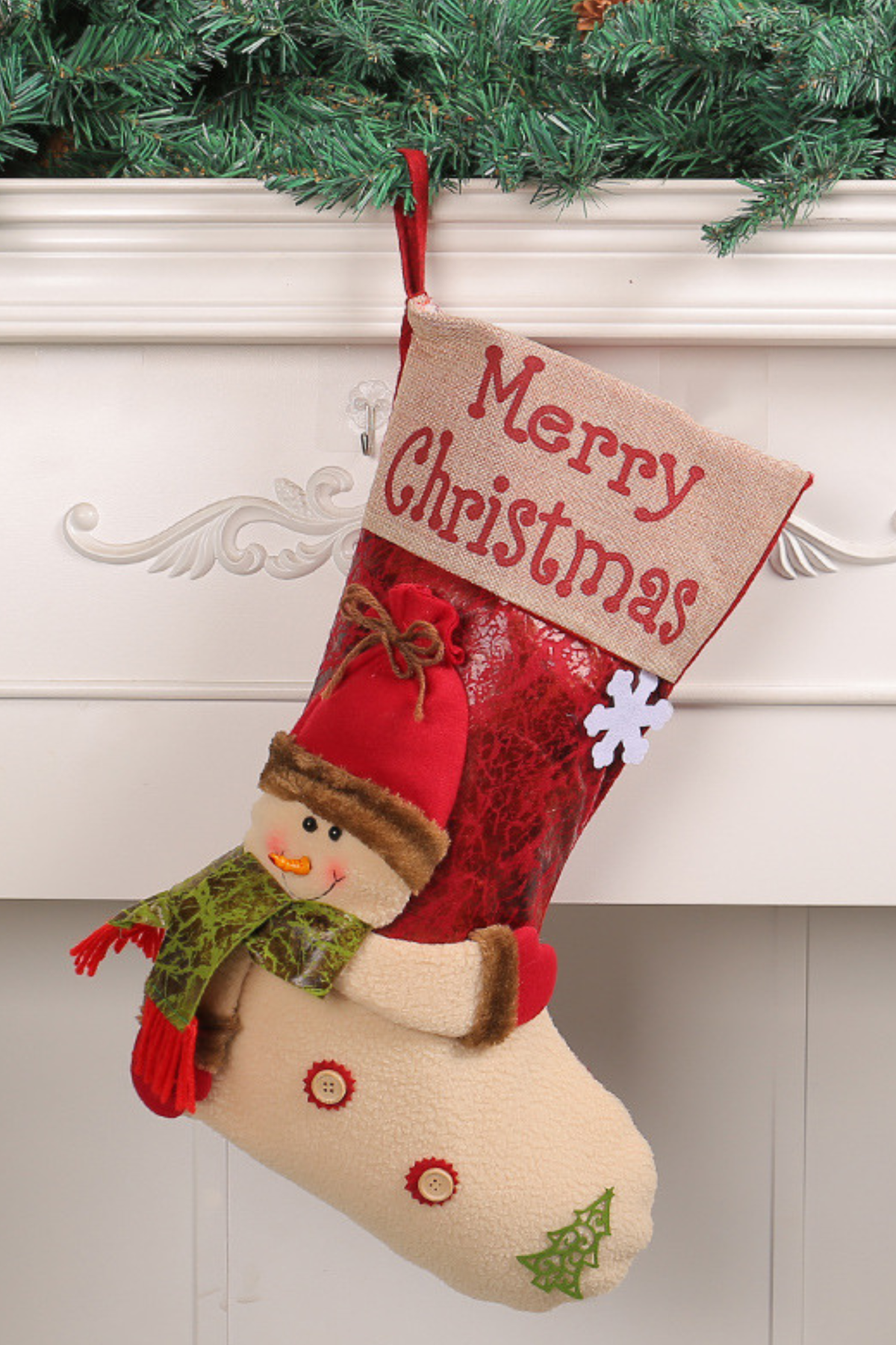 Christmas 3D Santa Ornament Socks Large Thick Decor