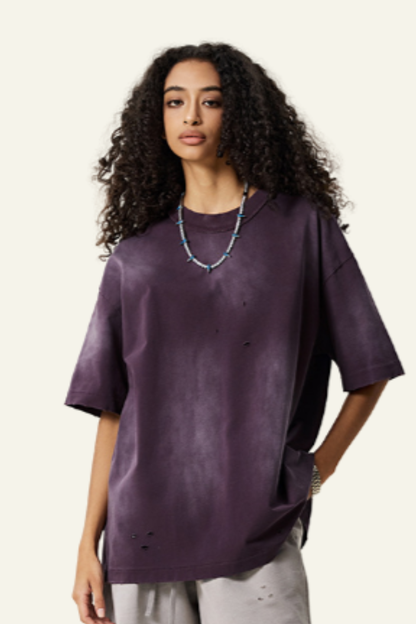 Women's Streetwear Vintage Gradient Cotton T-shirt