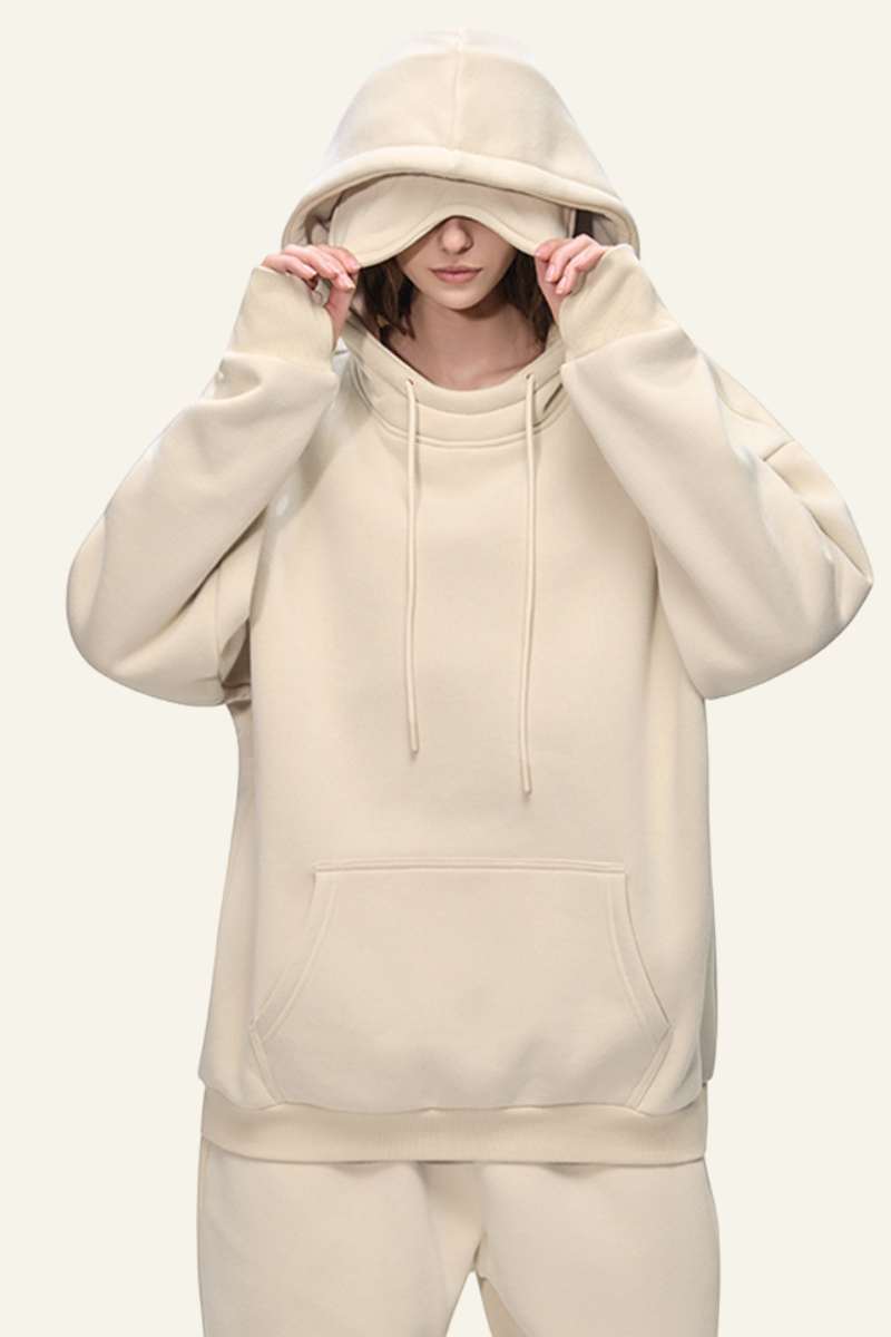 Women's  Eye Mask Version With Fleece-Lined Hoodie.