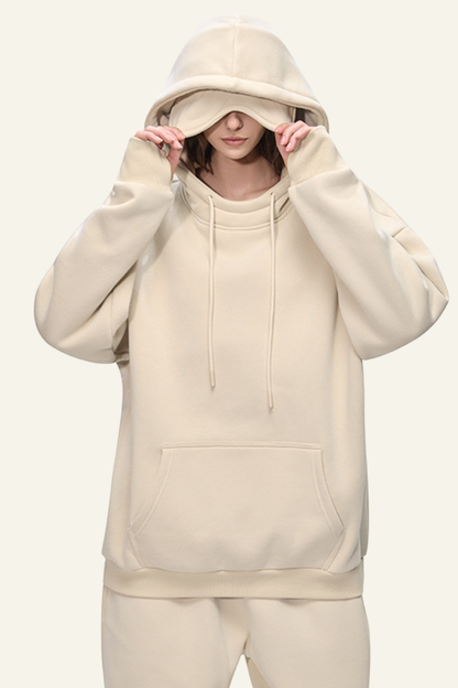 Women's  Eye Mask Version With Fleece-Lined Hoodie.