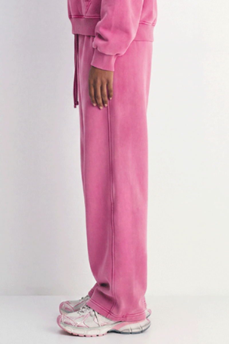 Unisex Fall Clothing Fleece-Lined Curved Wide-Leg Pants