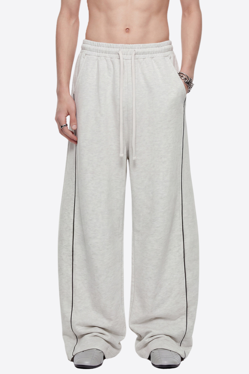 Men's Summer 390g Heavy Curved Colorblock Topstitch Pants