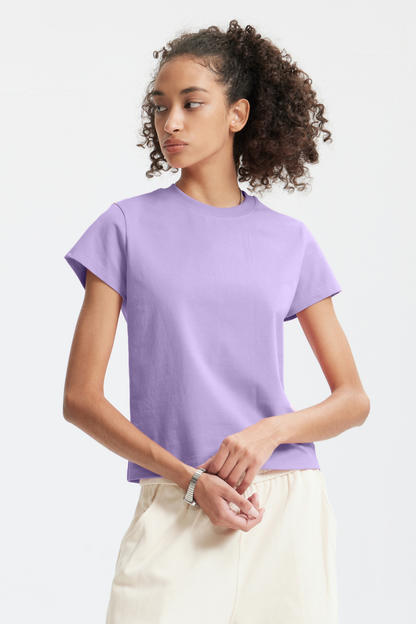 Women's Spring Summer 260g Solid Crewneck Oversized Tee
