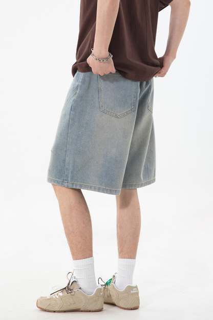 Men's SpringSummer Panel Washed 5" Jean Shorts - Retro Loose