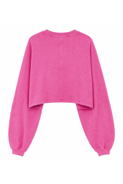 Women Spring Lightweight Cropped Batwing Long Sleeve Top