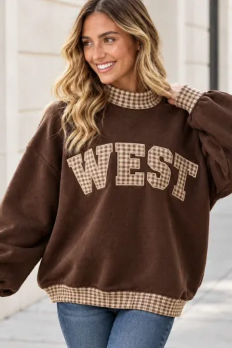 Women Fall Clothing Grace Applique Oversized Sweatshirt