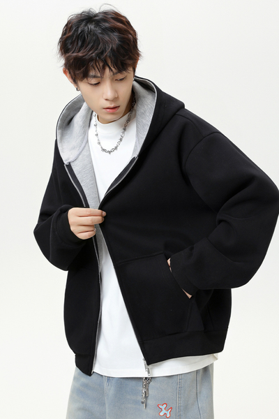 Men's Fall 380g Heavy Contrast Lining Boxy Hoodie