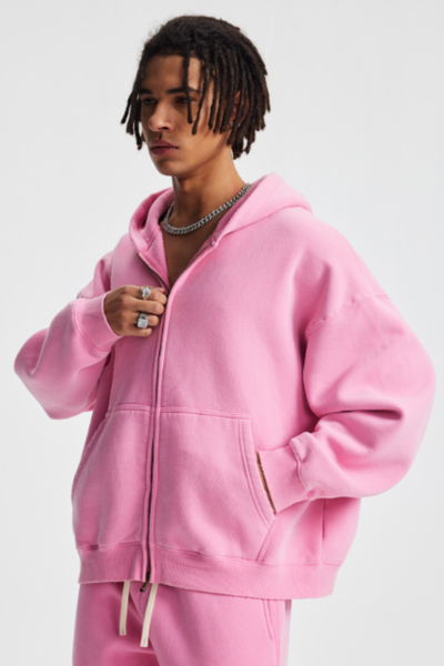 Unisex  370g spray washed zipper coat- couple's style