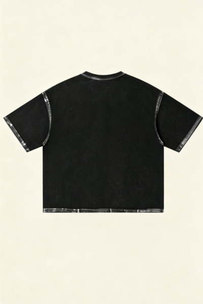 Men's Summer Hand-Painted Washed Cropped Cotton T-Shirt