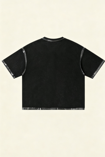 Men's Summer Hand-Painted Washed Cropped Cotton T-Shirt