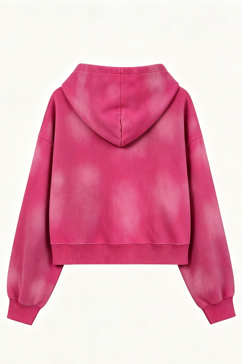 Women's Fall Gradient-Wash Cropped Pullover Hoodie