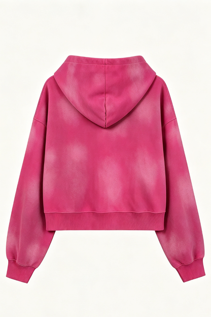 Women's Fall Gradient-Wash Cropped Pullover Hoodie