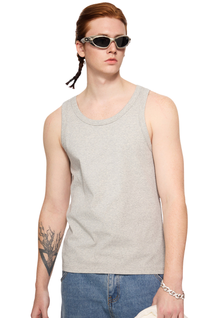 Men's Summer 315g Heavy Cotton Solid Ribbed Tank