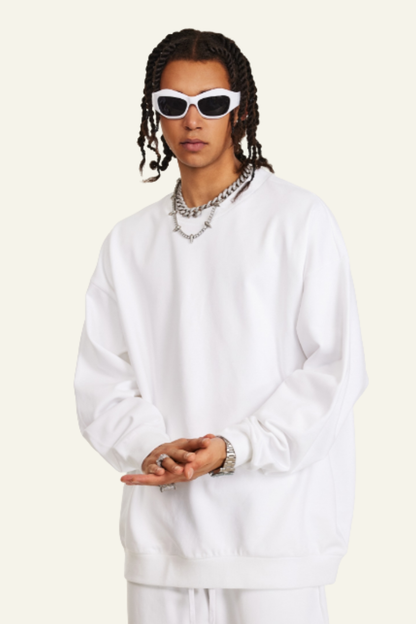 Men's Solid Color Athletic Wear Crewneck Pullover