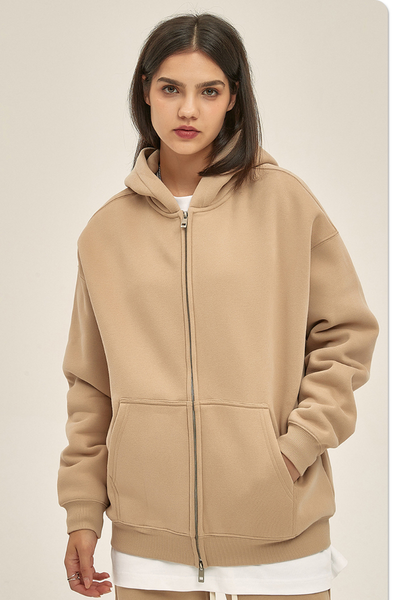 Women's Streetwear 350G Heavyweight Full Zip Hooded Jacket