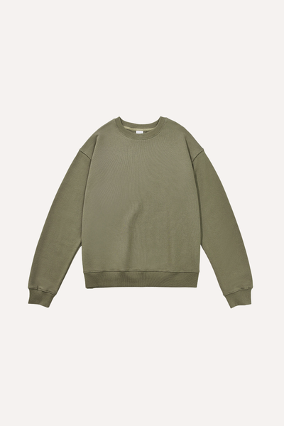 Men's Spring 380g Terry Cotton Loose Crewneck Sweatshirt