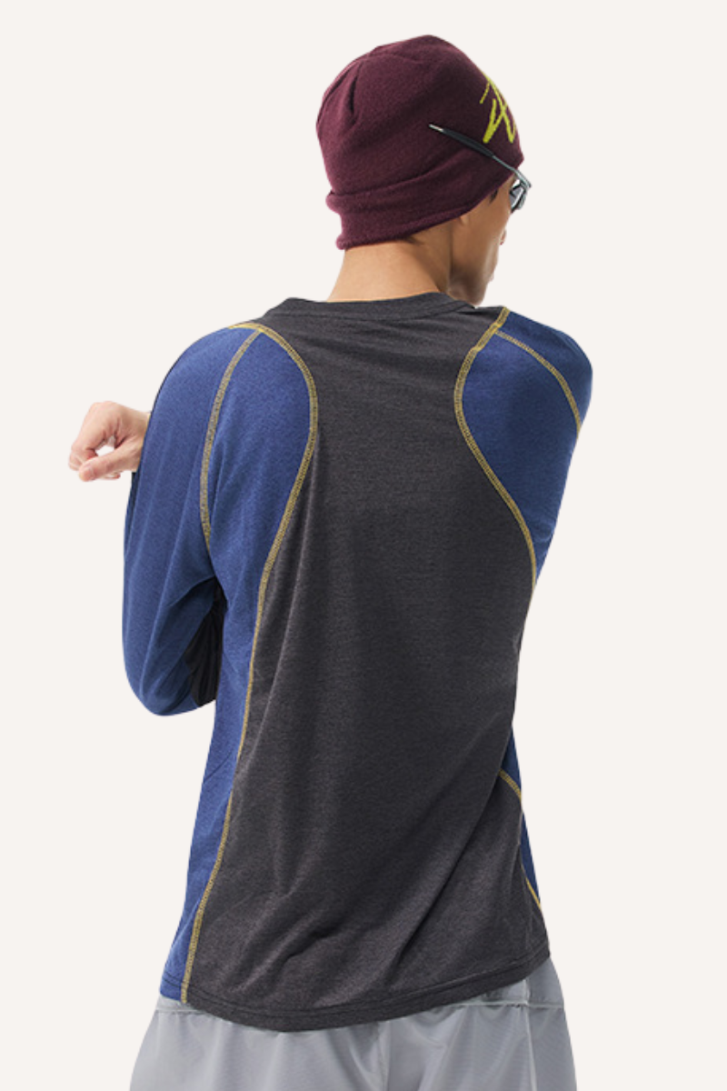 Men’s LYCRA Wicking Cooling Raglan Colorblock LS Tee