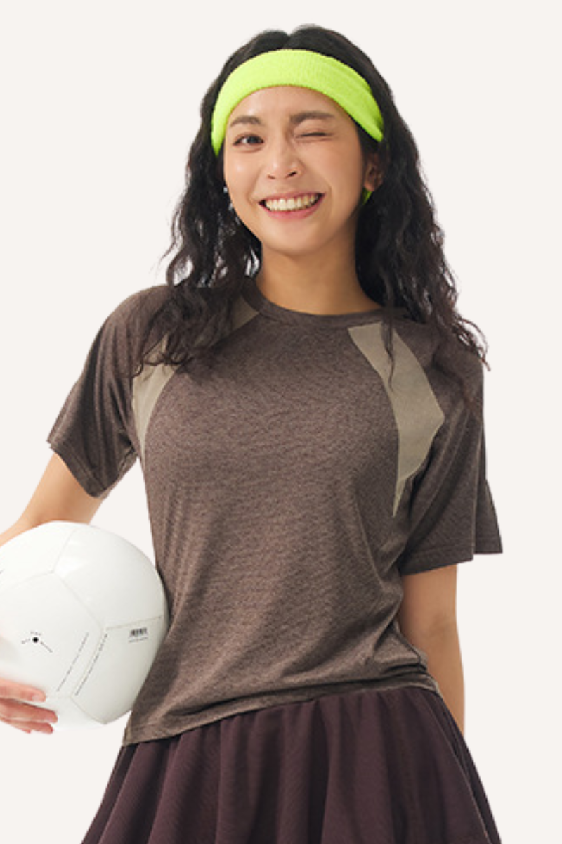 Unisex Summer COOLMAX LYCRA Wicking Quick Dry Colorblock Tee