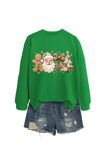 Unisex Fall Clothing Christmas Santa Bow Sweatshirt