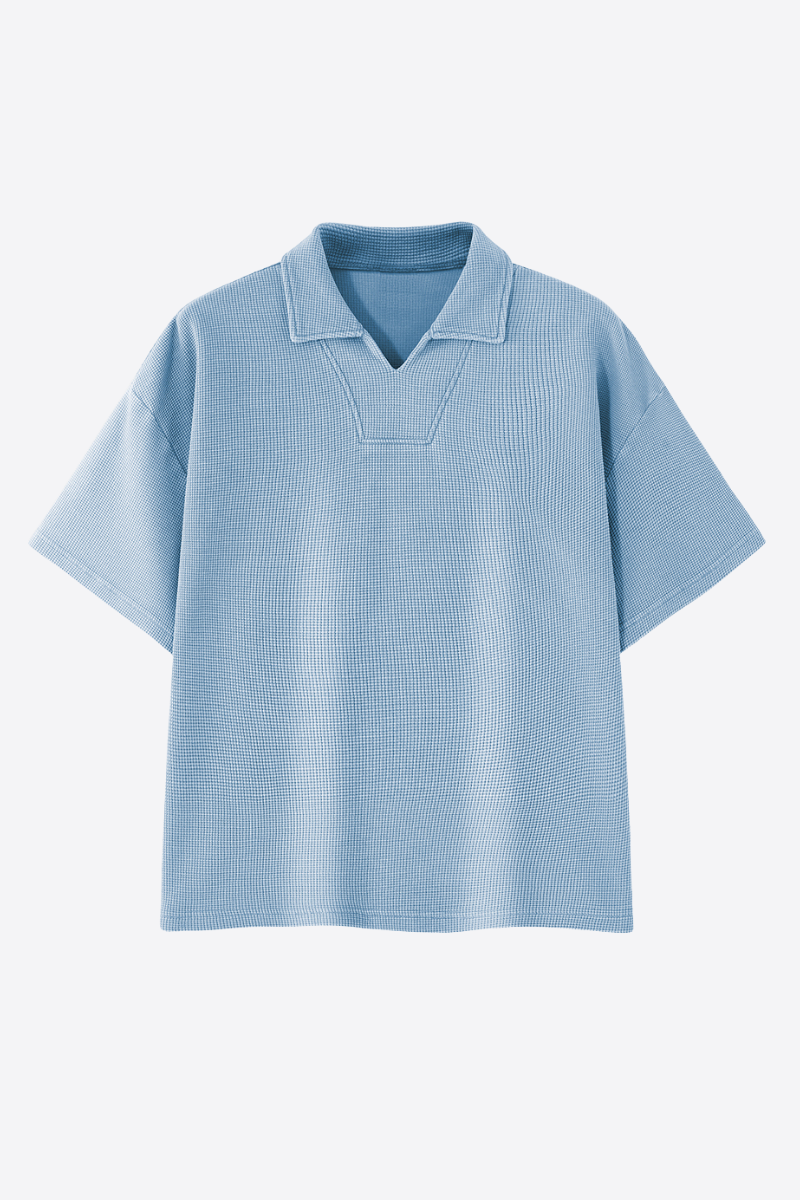 Women's 290g Heavy Waffle Snow Wash V-Neck Polo