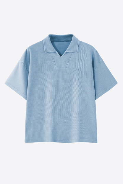 Women's 290g Heavy Waffle Snow Wash V-Neck Polo