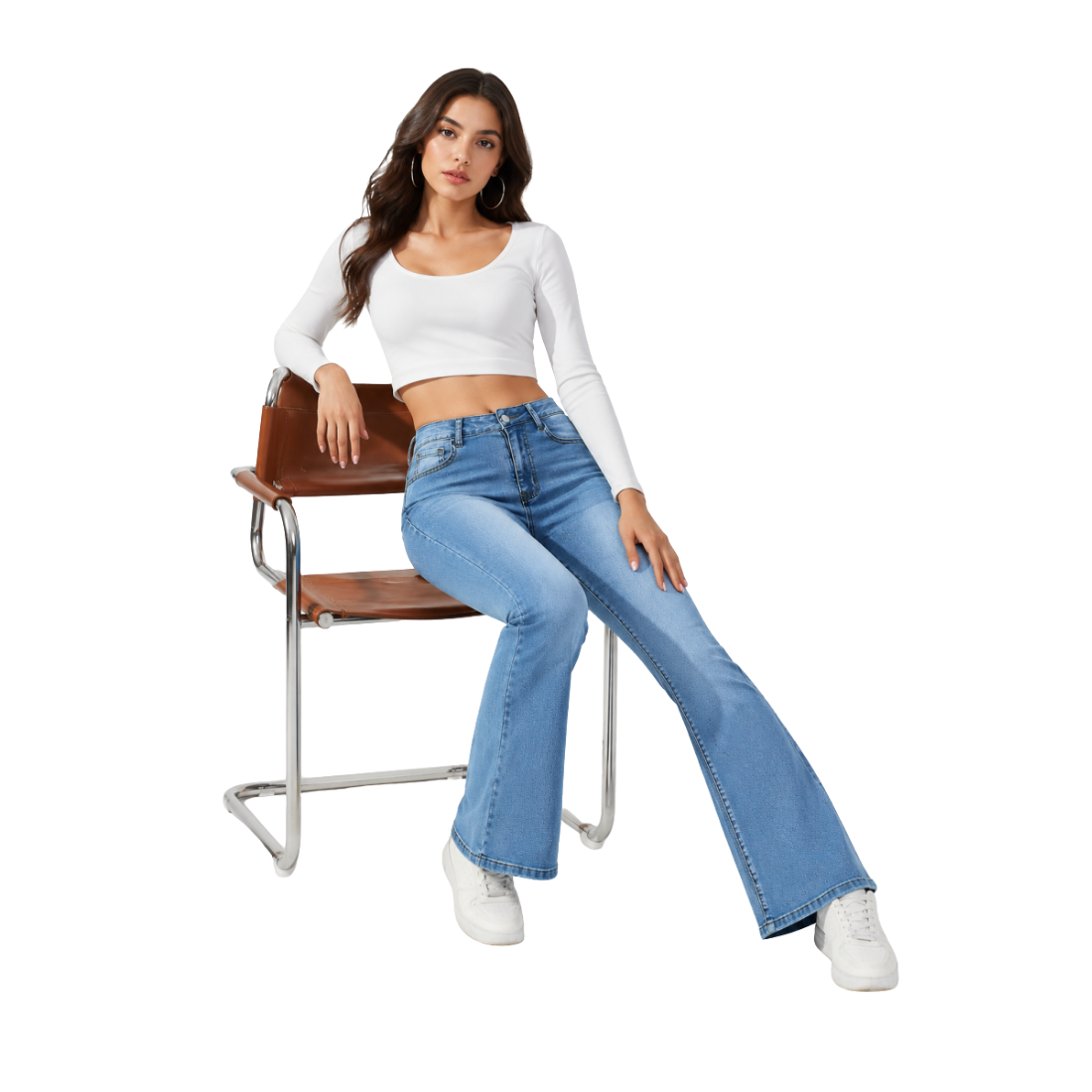 Women's High Waist Slim Stretch Flare Jeans