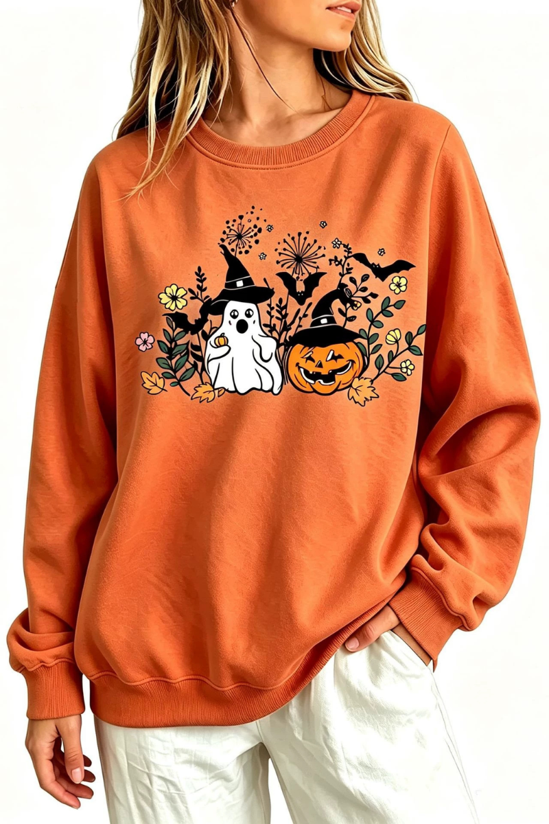 Women Fall Clothing Halloween Witch Ghost Sweatshirt