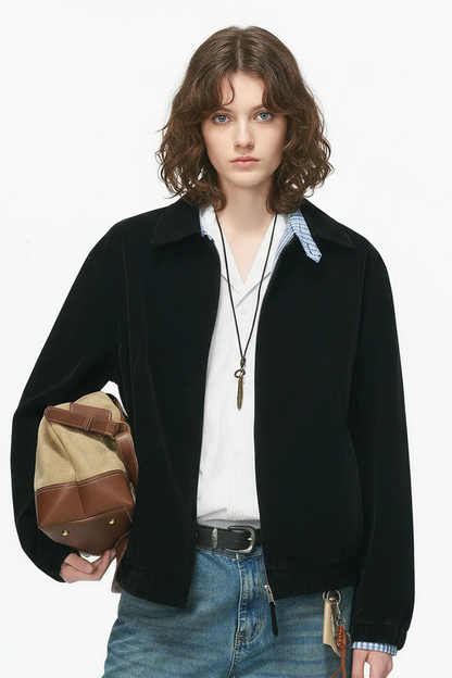 Unisex Spring Check Patchwork Barn Cleanfit Cropped Jacket
