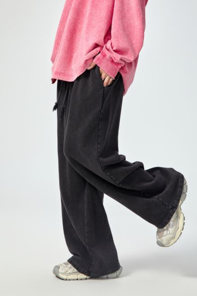Women All Season Vintage Wax Washed Loose Sweatpants