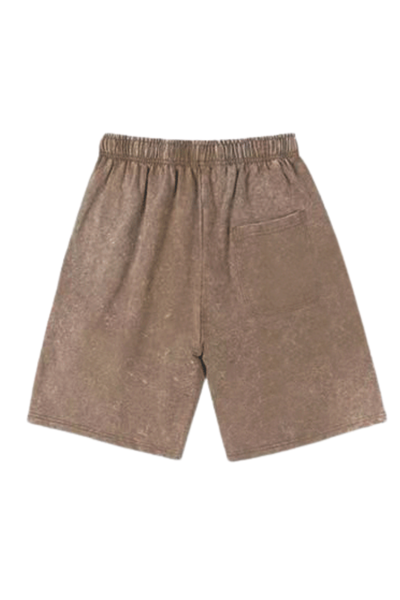 Unisex Summer 5-Inch Vintage Wax-Washed Distressed Shorts