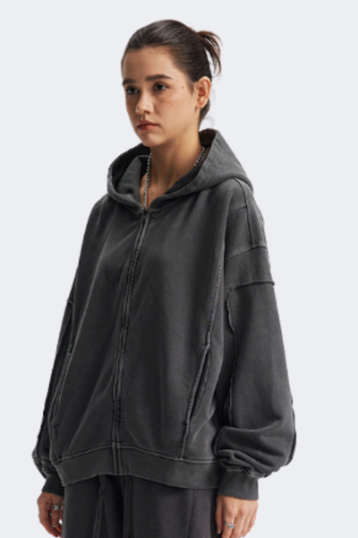 Women's Cotton Streetwear Full Zipper Hooded Jacket