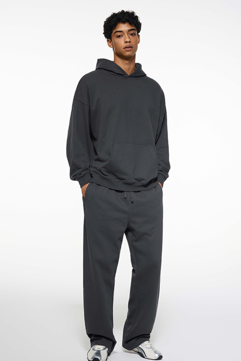 Men's Fall Winter 430g Terry Drawstring Hoodie Set