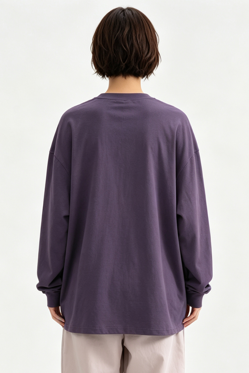 Women's Spring Drawstring-Hem Relaxed Long-Sleeve T-Shirt