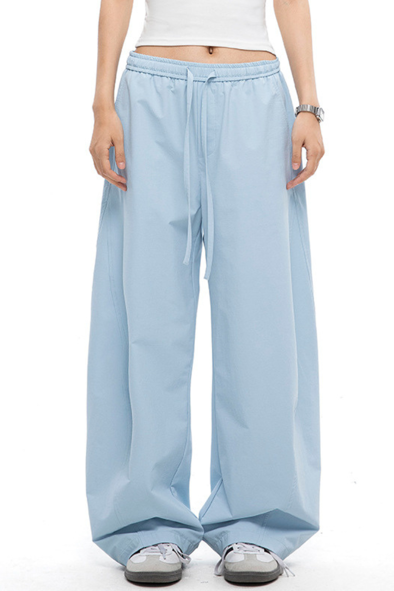 Women's Summer Straight White Parachute Pants