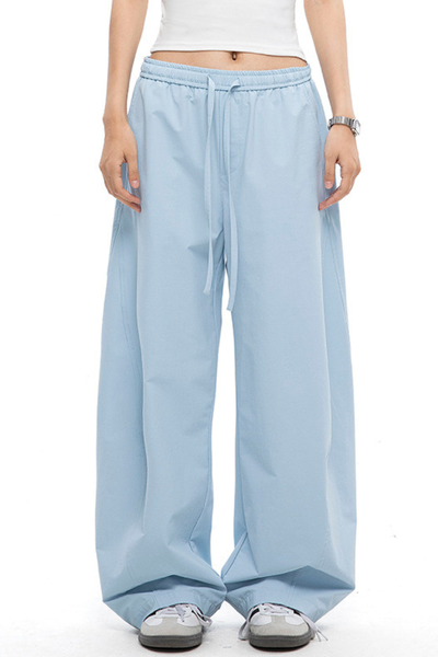 Women's Summer Straight White Parachute Pants