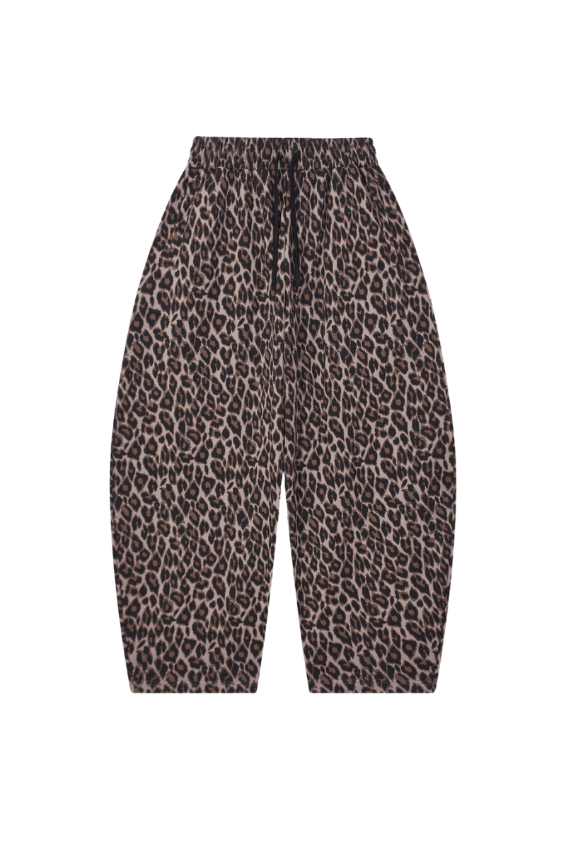 Men's Fall Winter Vintage Leopard Curved-Leg Sweatpants