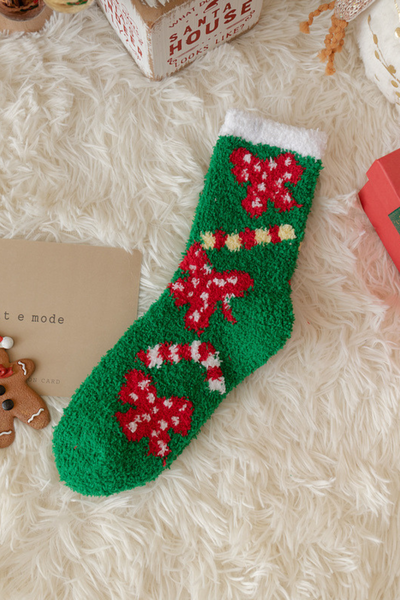 Women's Christmas Red Cute Cartoon Gift Mid Socks