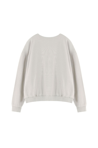 Women Fall Clothing 360G Raw Edge Cropped Pocket Sweatshirt