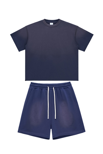 Men's American Washed Spray Bright Tee & Shorts Set