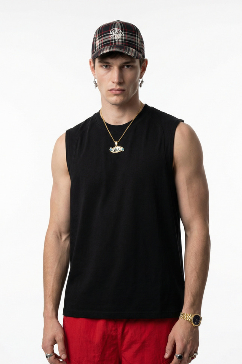 Men's High Elasticity 220g Raglan Sleeveless Tank Top