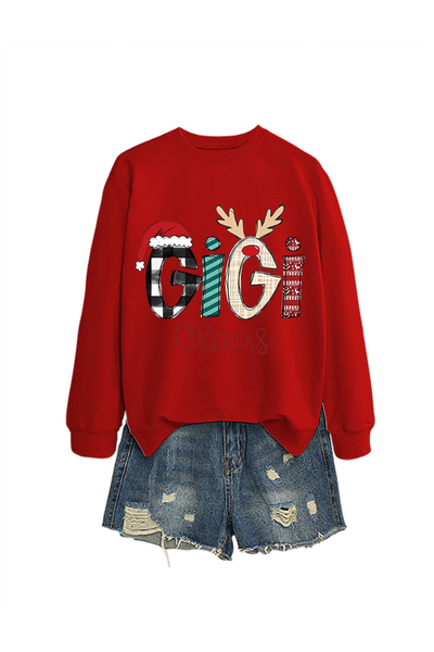 Women's Gigi Claus Loose Long Sleeve Casual Sweatshirt