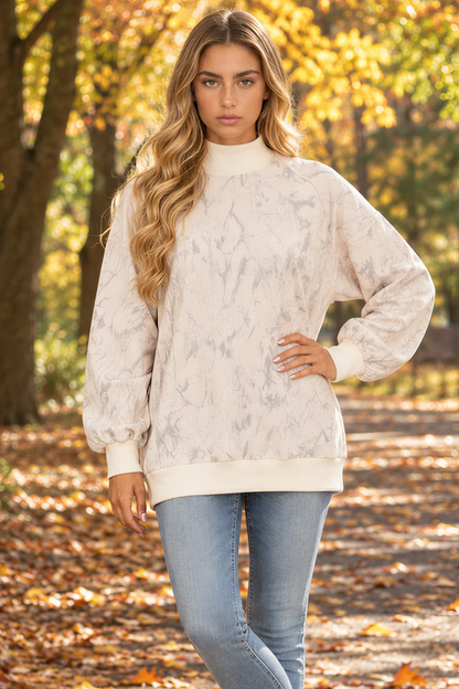 Women's Fall Oversize Crew Neck Pullover Sweatshirt