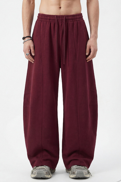 Men's Spring 390g Patchwork Pleated Curved Wide Pants