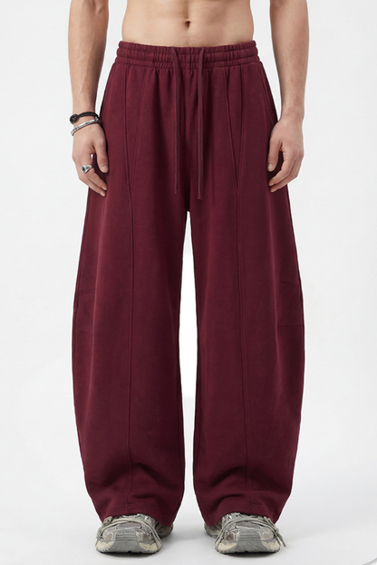 Men's Spring 390g Patchwork Pleated Curved Wide Pants