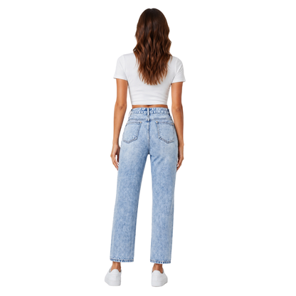 Women's vintage ripped ankle-length slim-fit jeans